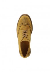 Kožené semišové šnurovacie topánky Andrea Conti, žlté #2