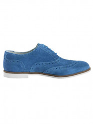 Kožené semišové topánky na šnurovanie Heine, modrá #2
