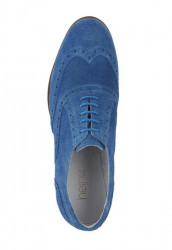 Kožené semišové topánky na šnurovanie Heine, modrá #3