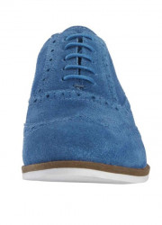 Kožené semišové topánky na šnurovanie Heine, modrá #4