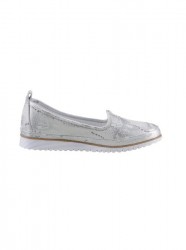 Kožené slipper topánky Andrea Conti, bielo-strieborné #1