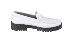 Kožené slipper topánky Heine, biela #1