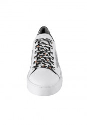 Kožené sneaker tenisky s aplikáciou HEINE, bielo-strieborné #2