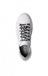 Kožené sneaker tenisky s aplikáciou HEINE, bielo-strieborné #3