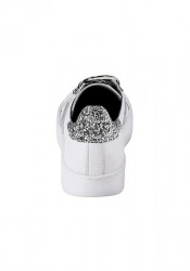 Kožené sneaker tenisky s aplikáciou HEINE, bielo-strieborné #4