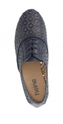 Kožené topánky s Cut-Out výrezmi Heine, modré #2