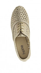 Kožené topánky s Cut-Out výrezmi Heine, zlatej farby #2