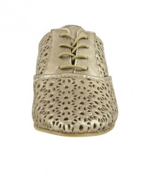 Kožené topánky s Cut-Out výrezmi Heine, zlatej farby #3