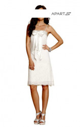 Krátke biele šaty s čipkou APART #4