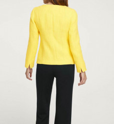 Krátke sako s gombíkmi v kontrastnej farbe Heine, žltá #3
