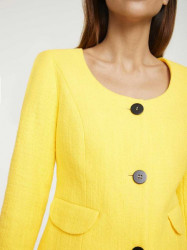 Krátke sako s gombíkmi v kontrastnej farbe Heine, žltá #4