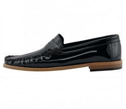 Lakované kožené slipper topánky HEINE, čierne #1