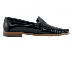 Lakované kožené slipper topánky HEINE, čierne #2