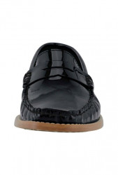 Lakované kožené slipper topánky HEINE, čierne #3