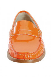 Lakované kožené slipper topánky HEINE, oranžové #3