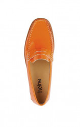 Lakované kožené slipper topánky HEINE, oranžové #4