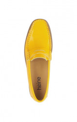 Lakované kožené slipper topánky HEINE, žlté #4