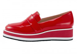 Lakované kožené topánky s platformou HEINE, červené #1