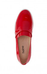 Lakované kožené topánky s platformou HEINE, červené #3