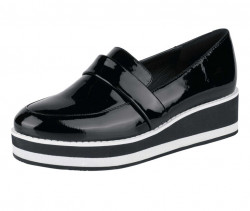 Lakované kožené topánky s platformou HEINE, čierne