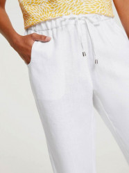 Ľanové nohavice Linea Tesini, biele #4