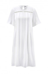 Ľanové šaty HEINE s perlami, biela #1