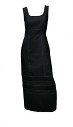 Ľanové šaty s žoržetom Heine, čierne #1