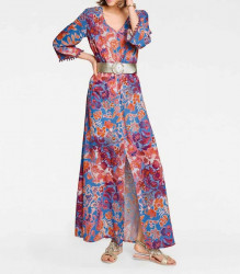 Maxi šaty s kvetinovou potlačou, farebné