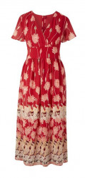 Maxi šaty s kvetinovou potlačou Linea Tesini, červeno-farebné #1