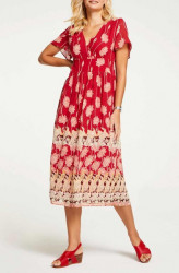 Maxi šaty s kvetinovou potlačou Linea Tesini, červeno-farebné #2