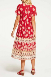 Maxi šaty s kvetinovou potlačou Linea Tesini, červeno-farebné #3