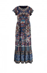 Maxi šaty s kvetinovou potlačou Linea Tesini, modro-farebné #1