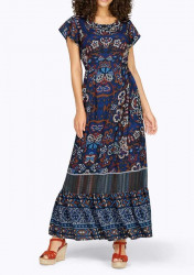 Maxi šaty s kvetinovou potlačou Linea Tesini, modro-farebné #2