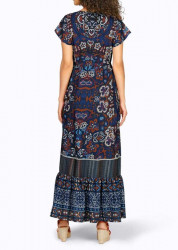 Maxi šaty s kvetinovou potlačou Linea Tesini, modro-farebné #3