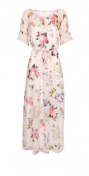 Maxi šaty s kvetinovou potlačou Rick Cardona, ružovo-farebné #1