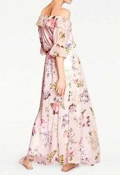 Maxi šaty s kvetinovou potlačou Rick Cardona, ružovo-farebné #3