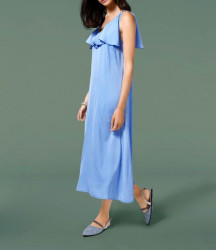 Maxi šaty s volánom Heine B.C., modré