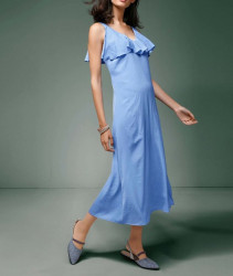 Maxi šaty s volánom Heine B.C., modré #2