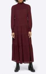 Maxi šaty so stupňovitým riasením Linea Tesini, bordové #2