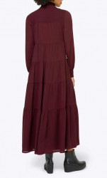 Maxi šaty so stupňovitým riasením Linea Tesini, bordové #3
