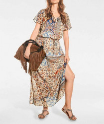 Maxi šaty v hippie štýle Rick Cardona, farebné #2