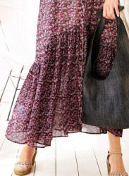 Maxi šifónové šaty s kvetinovou potlačou Linea Tesini, farebné #4