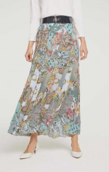 Maxi sukňa s potlačou kvetov a paisley Linea Tesini, farebná #2