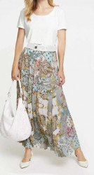 Maxi sukňa s potlačou kvetov a paisley Linea Tesini, farebná #4