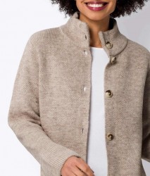 Melanžový kardigán s volánovými rukávmi HEINE, béžový #4