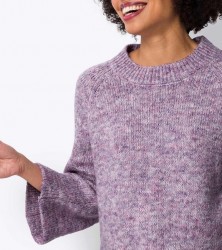 Melírovaný pulóver s trojštvrťovými rukávmi HEINE, fialkový #4
