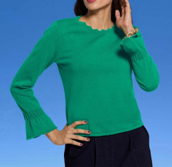 Merino kašmírový pulóver Ashley Brooke, zelený