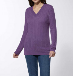 Merino-kašmírový sveter Création L Premium, fialová #2