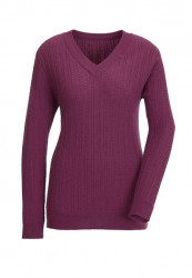 Merino-kašmírový sveter Création L Premium, malinová #1