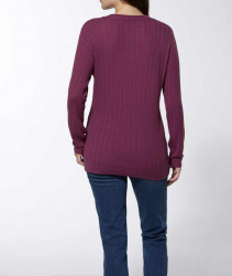 Merino-kašmírový sveter Création L Premium, malinová #3